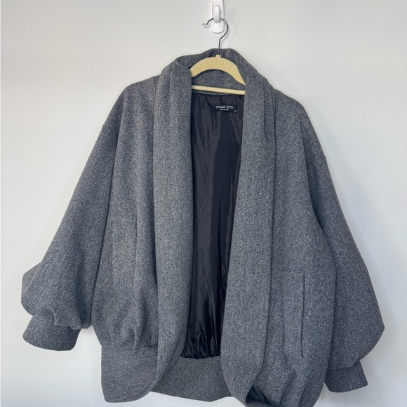 Vivian Shyu Oversized Grey Draped Bomber Kimono Coat – Size M - Picture 16 of 17